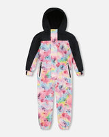Printed Mid-Season One-Piece Outerwear Butterflies On Multicolored And Black Background | Deux par Deux | Jenni Kidz