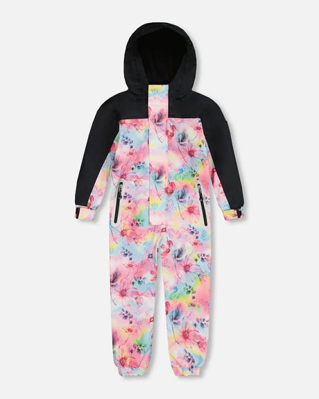 Printed Mid-Season One-Piece Outerwear Butterflies On Multicolored And Black Background | Deux par Deux | Jenni Kidz