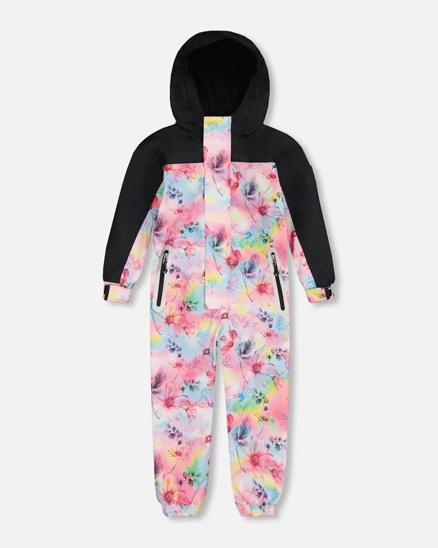 Printed Mid-Season One-Piece Outerwear Butterflies On Multicolored And Black Background | Deux par Deux | Jenni Kidz