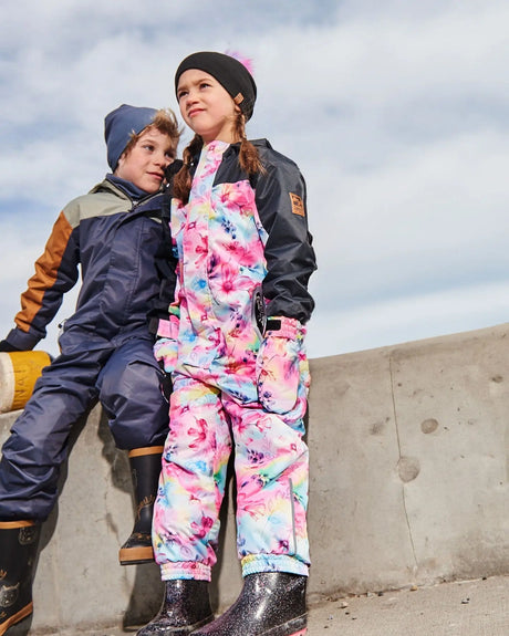Printed Mid-Season One-Piece Outerwear Butterflies On Multicolored And Black Background | Deux par Deux | Jenni Kidz