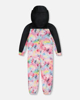 Printed Mid-Season One-Piece Outerwear Butterflies On Multicolored And Black Background | Deux par Deux | Jenni Kidz
