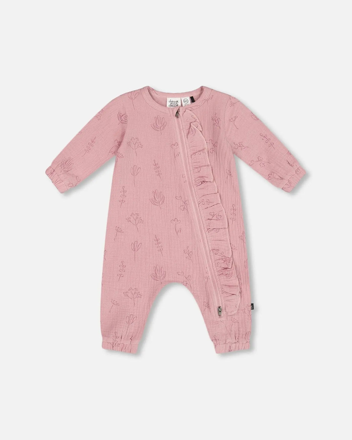 Printed Muslin Jumpsuit Lilac Flowers | Deux par Deux | Jenni Kidz