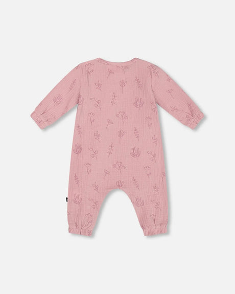 Printed Muslin Jumpsuit Lilac Flowers | Deux par Deux | Jenni Kidz