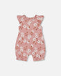 Printed Muslin Romper Pink And White Flowers | Deux par Deux | Jenni Kidz