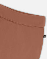 Printed Organic Cotton Evolutive Pant Brown And Monkeys | Deux par Deux | Jenni Kidz