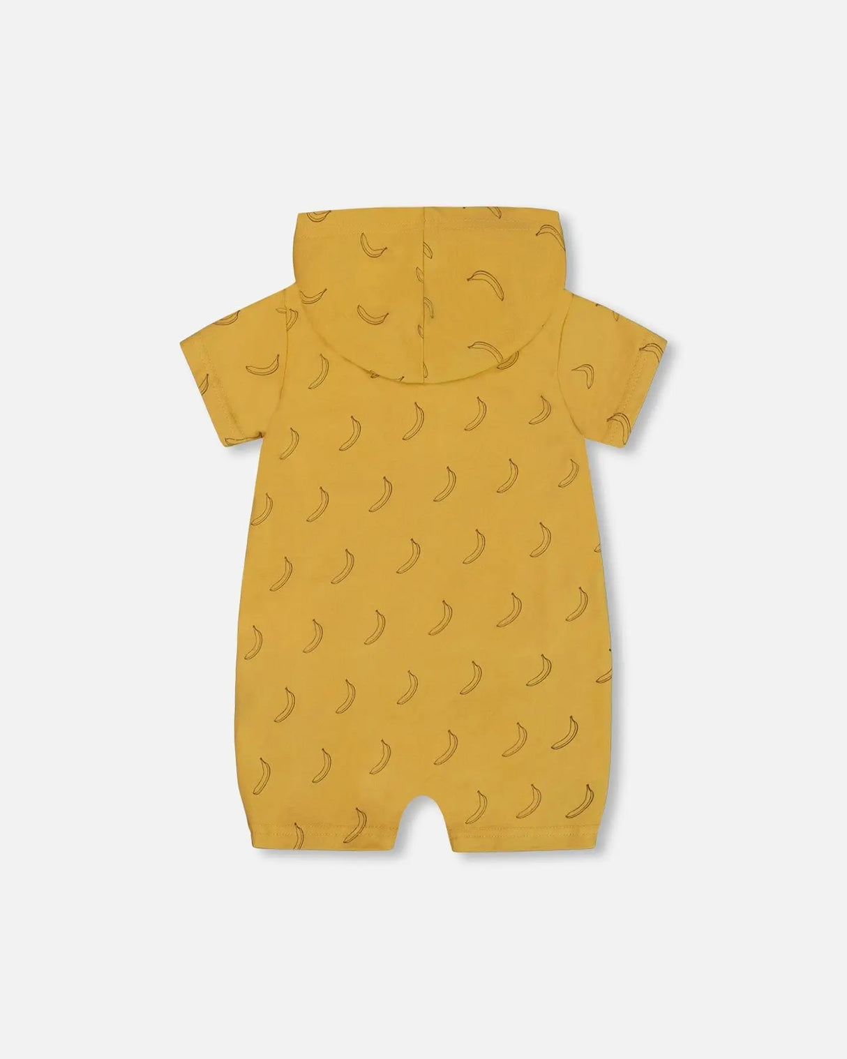 Printed Organic Cotton Hooded Romper Yellow Bananas | Deux par Deux | Jenni Kidz