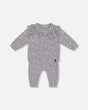 Printed Organic Cotton Top And Pants Set Gray With Apples | Deux par Deux | Jenni Kidz