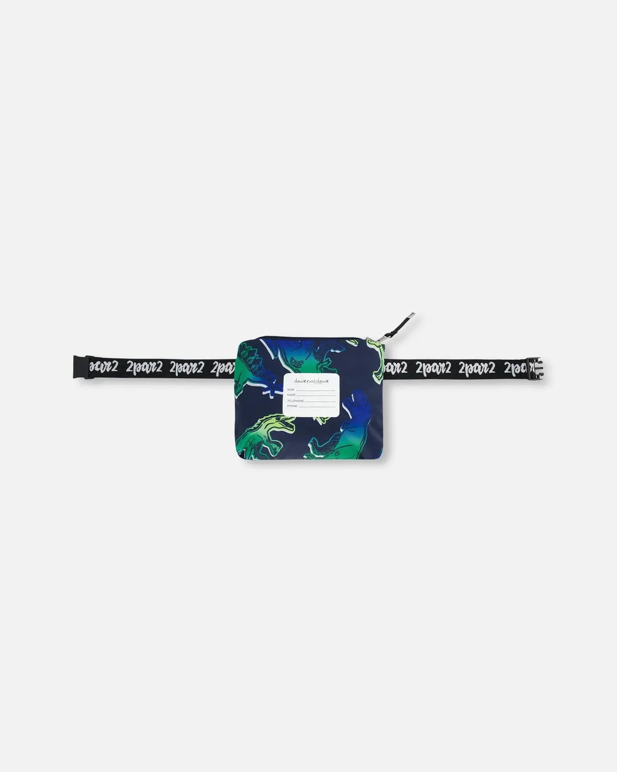Printed Packable Windbreaker Blue And Green Dino On Navy | Deux par Deux | Jenni Kidz