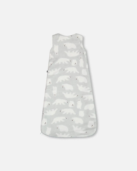 Printed Plush Sleep Sack Gray With Polar Bears | Deux par Deux | Jenni Kidz