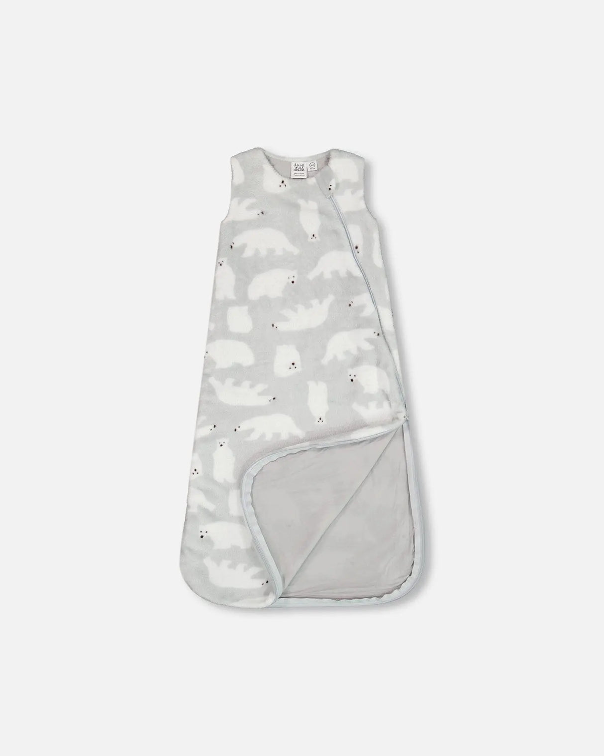 Printed Plush Sleep Sack Gray With Polar Bears | Deux par Deux | Jenni Kidz