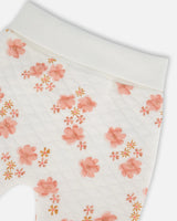 Printed Quilted Top And Pant Set White And Pink Flowers | Deux par Deux | Jenni Kidz