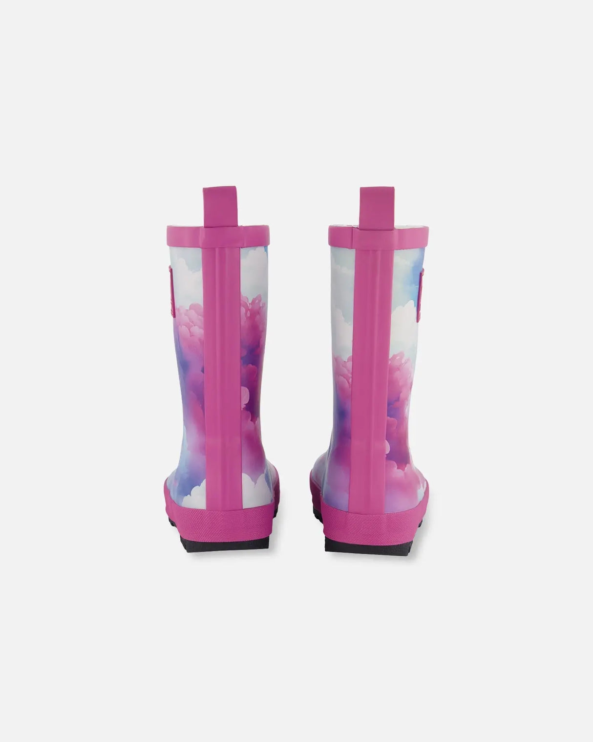 Printed Rain Boots Multicolored And Vibrant Pink Background | Deux par Deux | Jenni Kidz