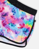 Printed Swim Shorts Butterflies On Multicolored And Black Background | Deux par Deux | Jenni Kidz