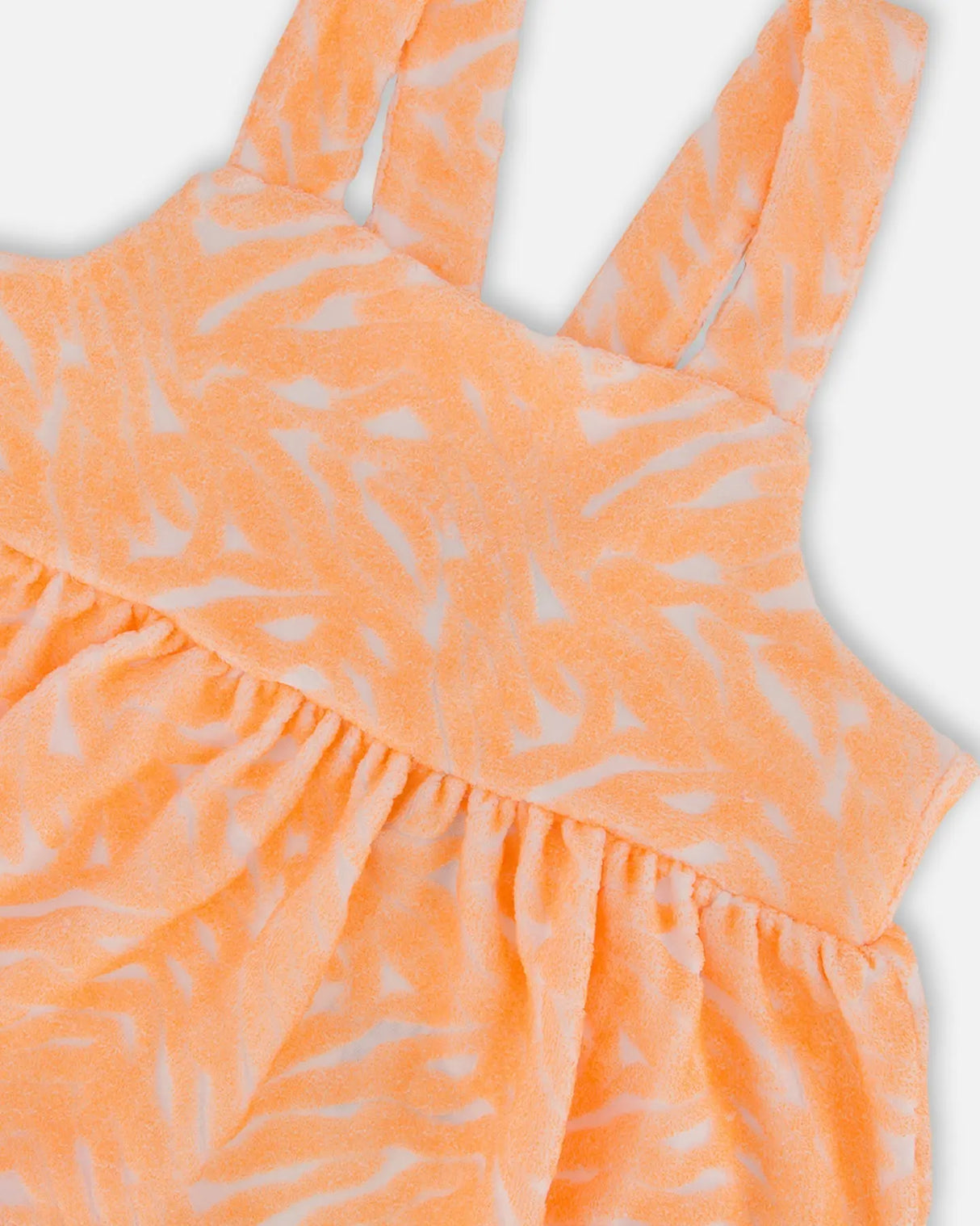 Printed Terry Tank Top And Shorts Set Vibrant Orange And White | Deux par Deux | Jenni Kidz