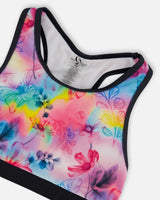 Printed Two-Piece Racerback Swimsuit Butterflies On Multicolored And Black Background | Deux par Deux | Jenni Kidz