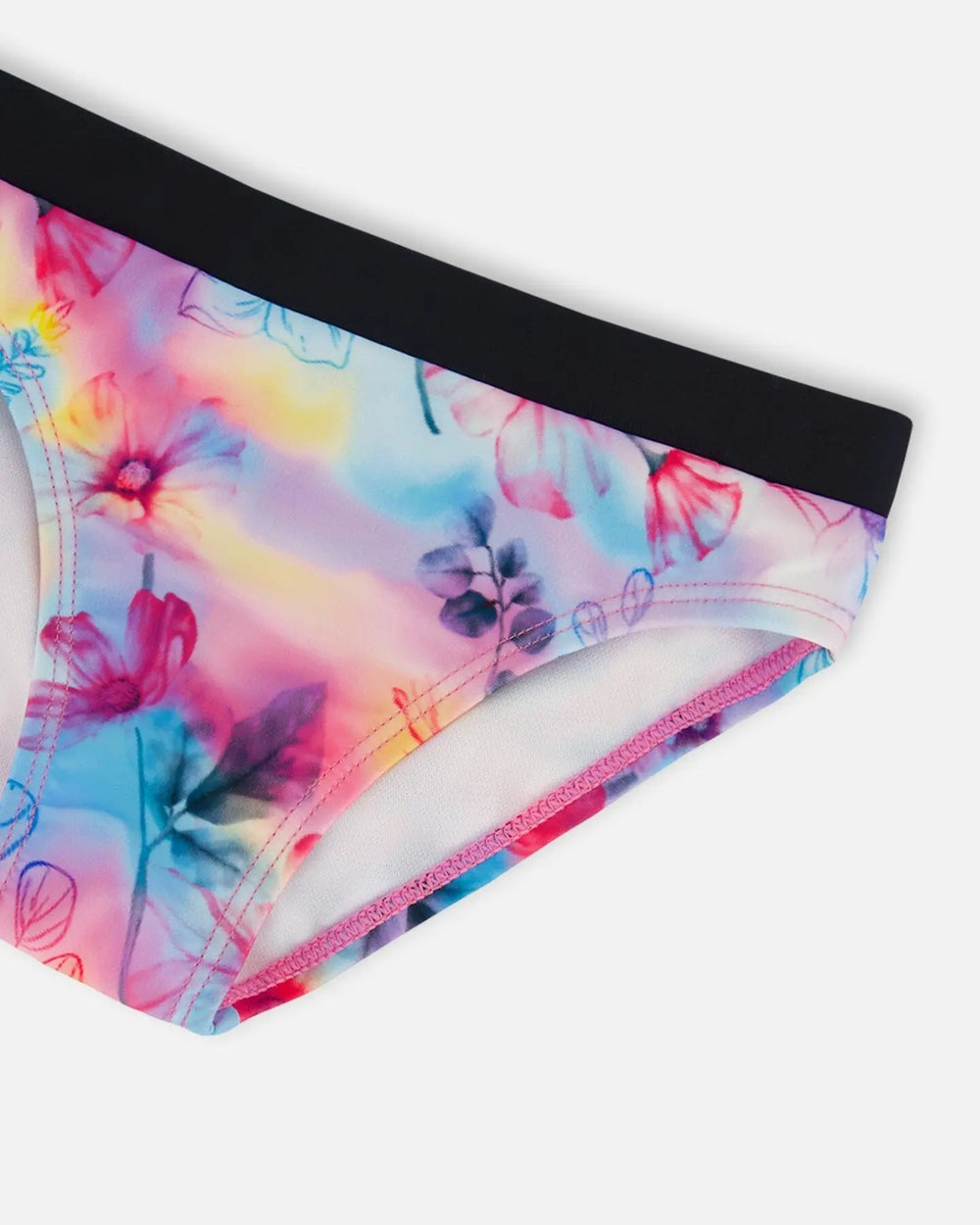 Printed Two-Piece Racerback Swimsuit Butterflies On Multicolored And Black Background | Deux par Deux | Jenni Kidz