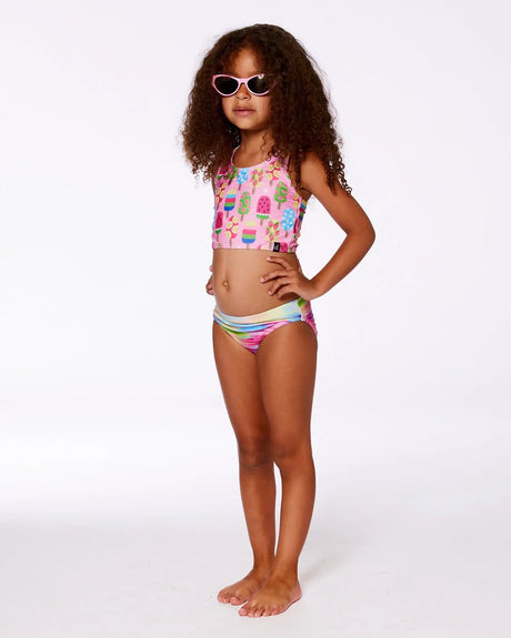 Printed Two-Piece Swimsuit Multicolored | Deux par Deux | Jenni Kidz
