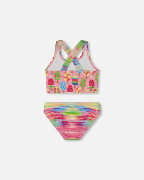 Printed Two-Piece Swimsuit Multicolored | Deux par Deux | Jenni Kidz