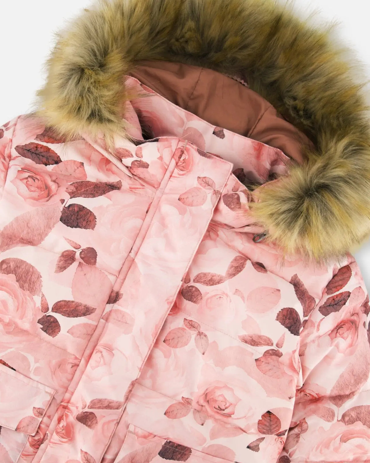 Puffy Jacket Printed Rose Petals | Deux par Deux | Jenni Kidz