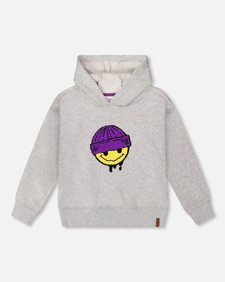 Pullover Fleece Hooded Sweatshirt Light Heather Gray | Deux par Deux | Jenni Kidz