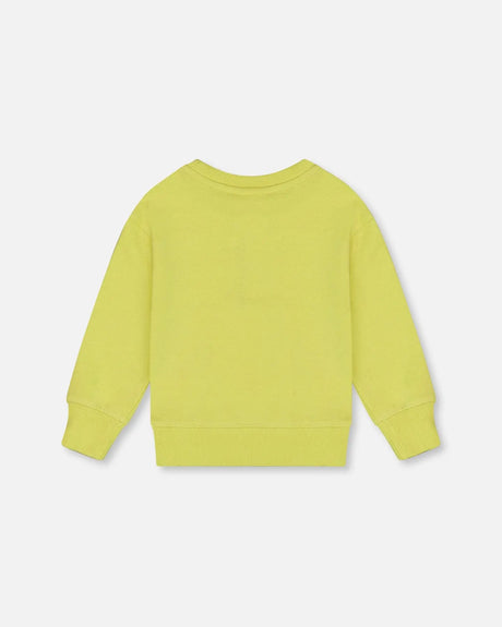 Pullover Graphic Sweatshirt Lime Green | Deux par Deux | Jenni Kidz
