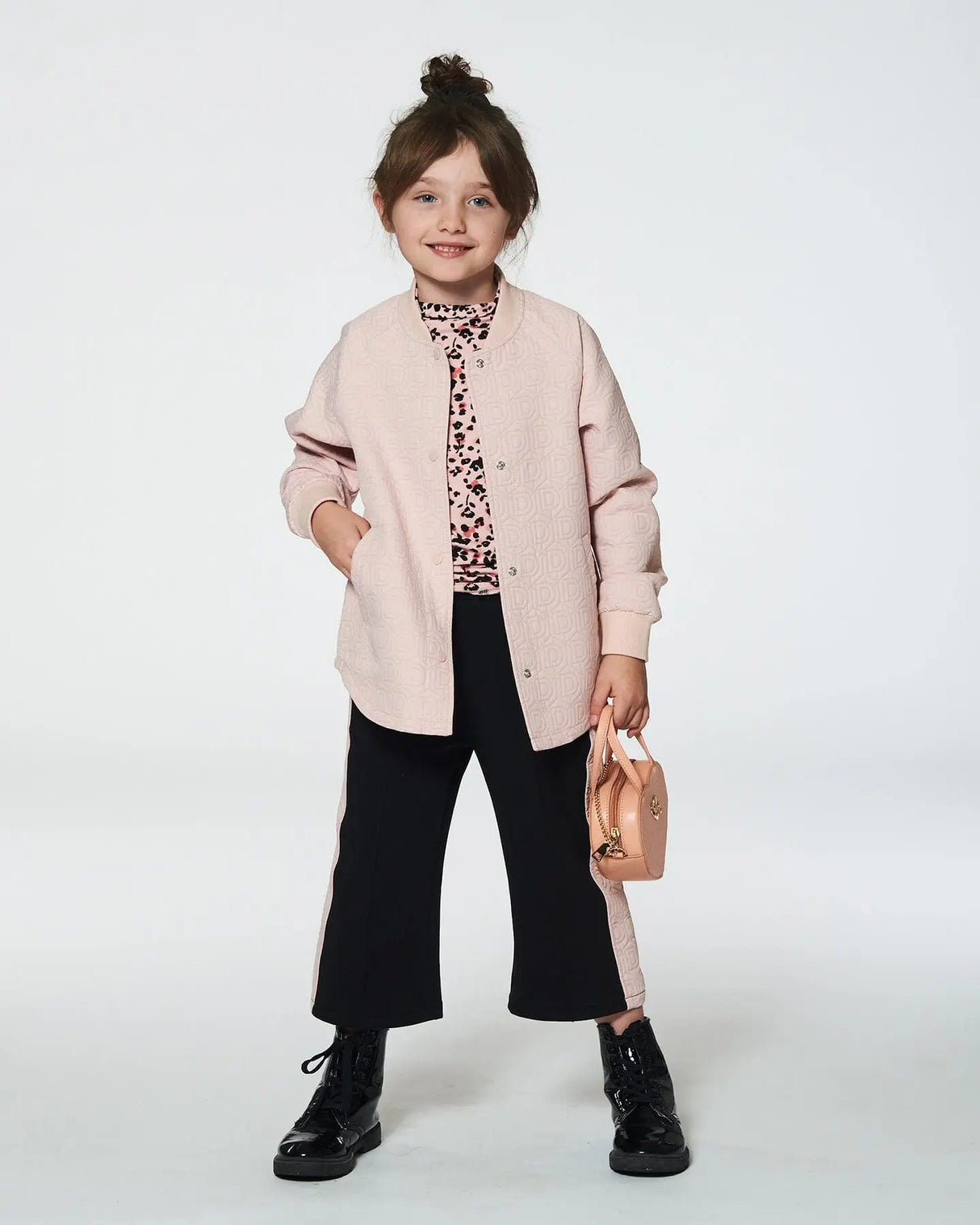 Quilted Long Sleeve Overshirt Light Pink | Deux par Deux | Jenni Kidz