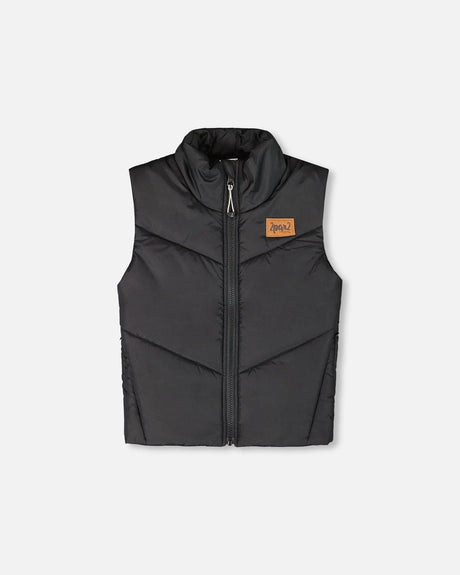 Quilted Mid-Season Sleeveless Vest Black | Deux par Deux | Jenni Kidz