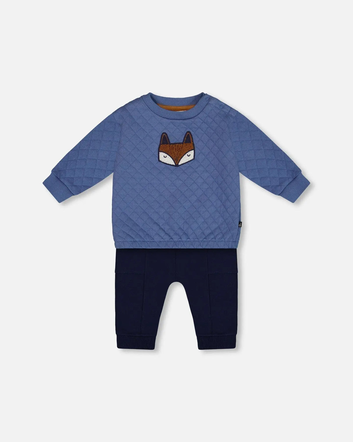 Quilted Sweatshirt And Fleece Pant Set Blue | Deux par Deux | Jenni Kidz