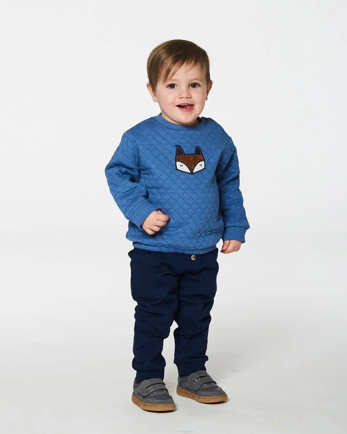 Quilted Sweatshirt And Fleece Pant Set Blue | Deux par Deux | Jenni Kidz