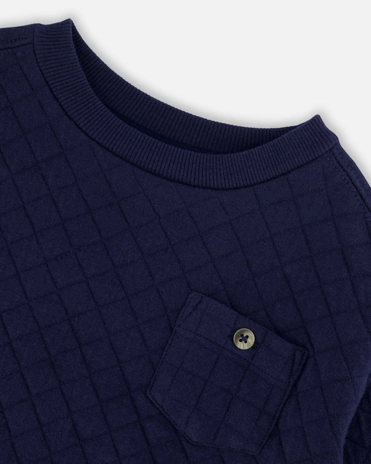 Quilted Sweatshirt With Pocket Navy | Deux par Deux | Jenni Kidz