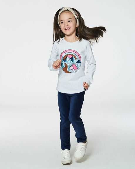 Raglan Sleeve T-Shirt With Print Light Blue Mix | Deux par Deux | Jenni Kidz