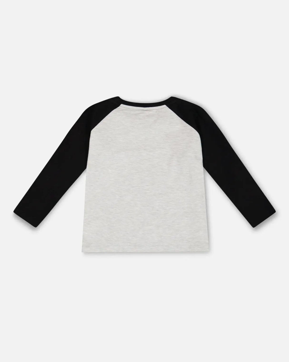 Raglan T-Shirt With Print Gray Mix And Black | Deux par Deux | Jenni Kidz