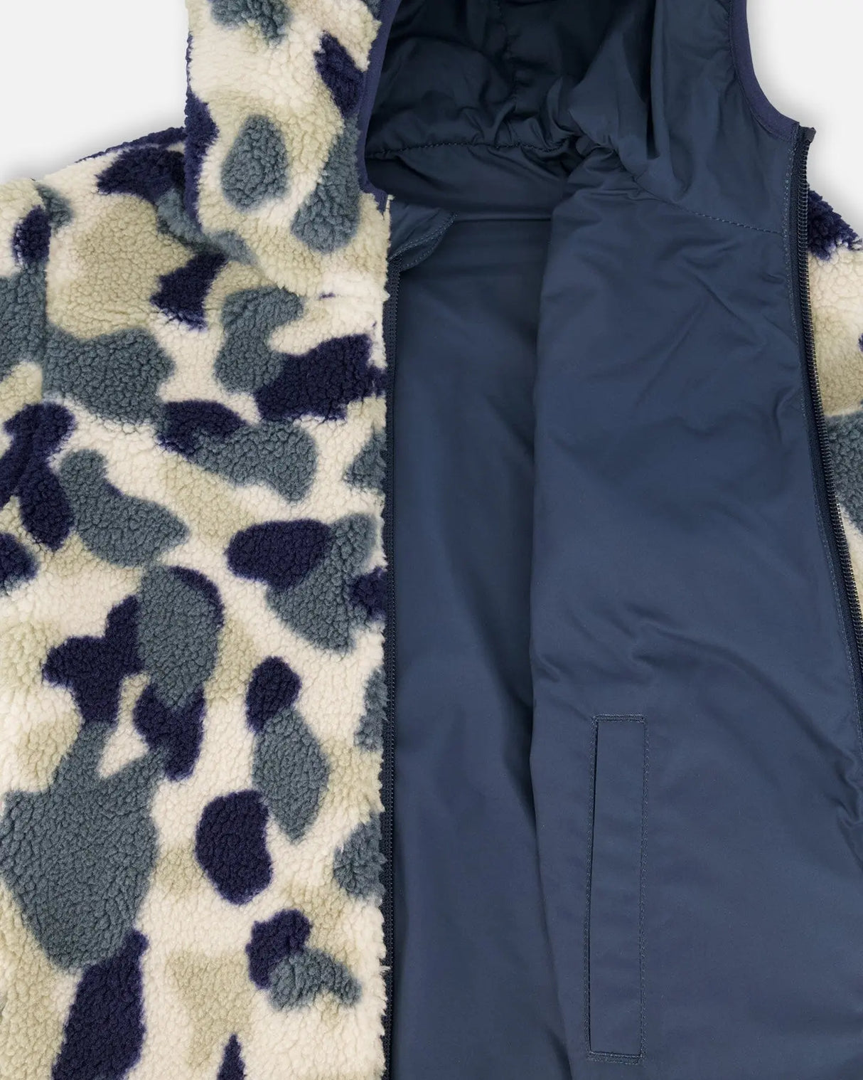 Reversible Mid-Season Jacket Navy Blue | Deux par Deux | Jenni Kidz