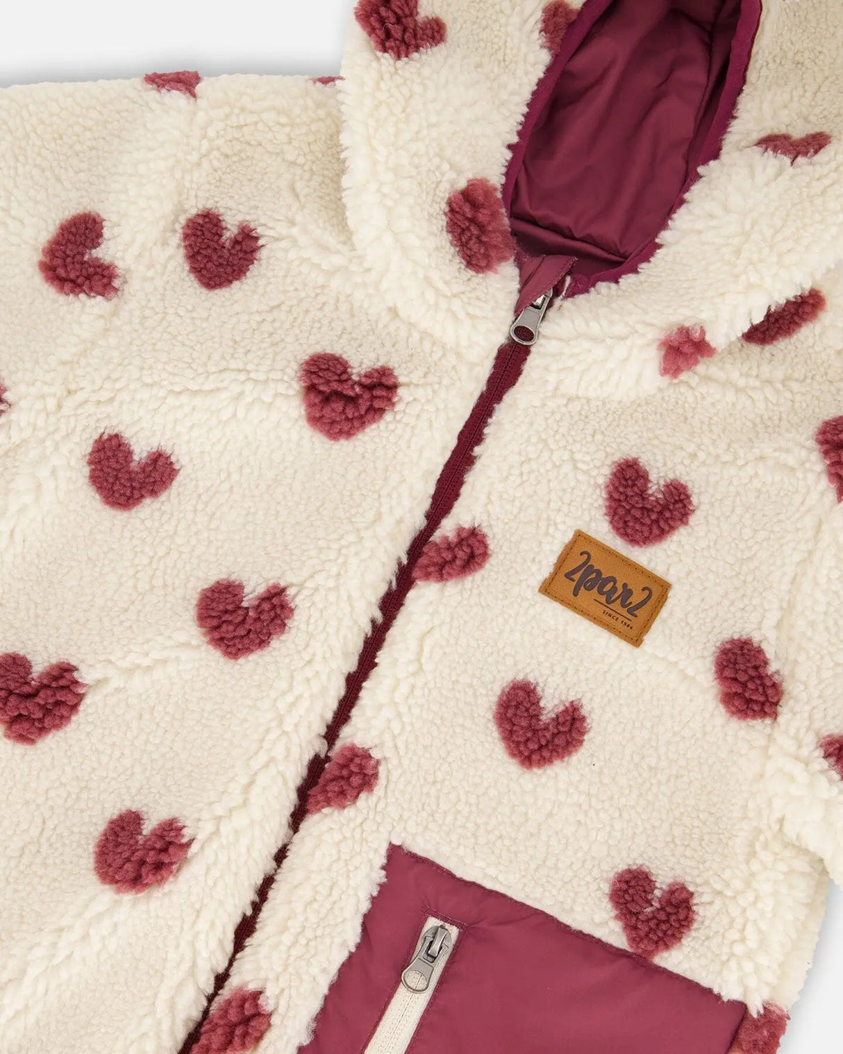 Reversible Mid-Season Jacket Purple Plum | Deux par Deux | Jenni Kidz