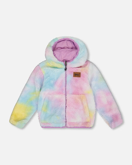 Reversible Plush Jacket Lilac Tie Dye | Deux par Deux | Jenni Kidz