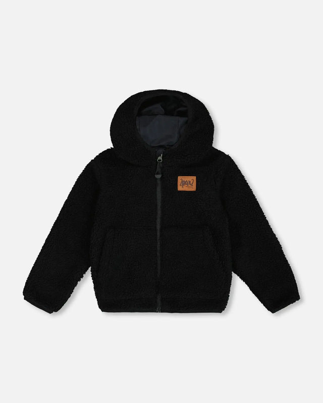 Reversible Sherpa Jacket Black | Deux par Deux | Jenni Kidz