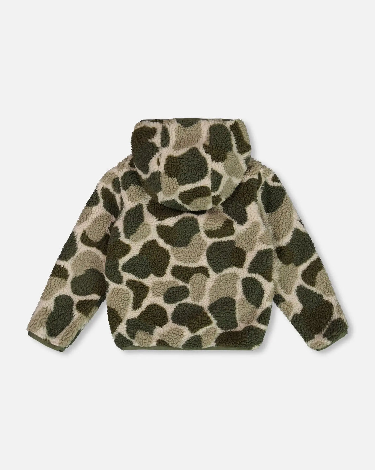 Reversible Sherpa Jacket Camouflage Green | Deux par Deux | Jenni Kidz