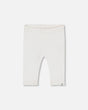 Rib Capri Legging With Frill Off White | Deux par Deux | Jenni Kidz