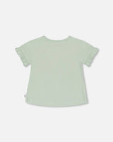 Rib Top With Print Frosty Green | Deux par Deux | Jenni Kidz