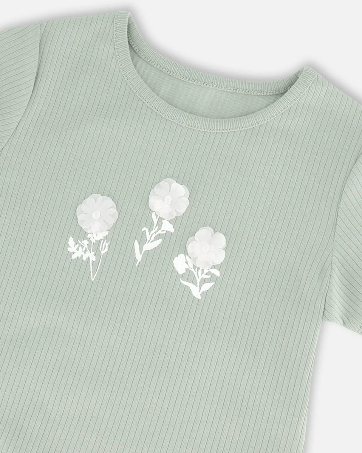 Rib Top With Print Frosty Green | Deux par Deux | Jenni Kidz