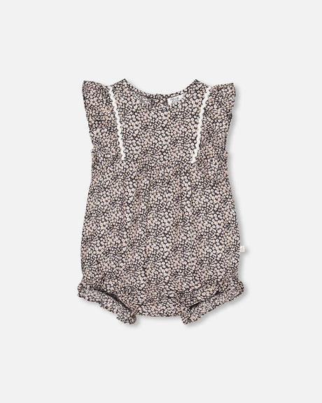 Romper With Printed Small White Flowers | Deux par Deux | Jenni Kidz