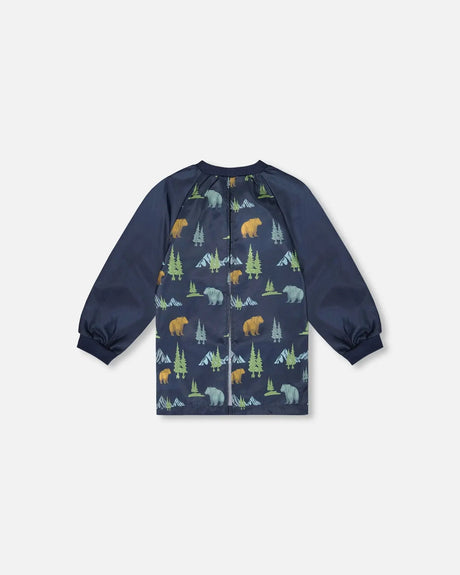 School Apron Navy Animal Print | Deux par Deux | Jenni Kidz