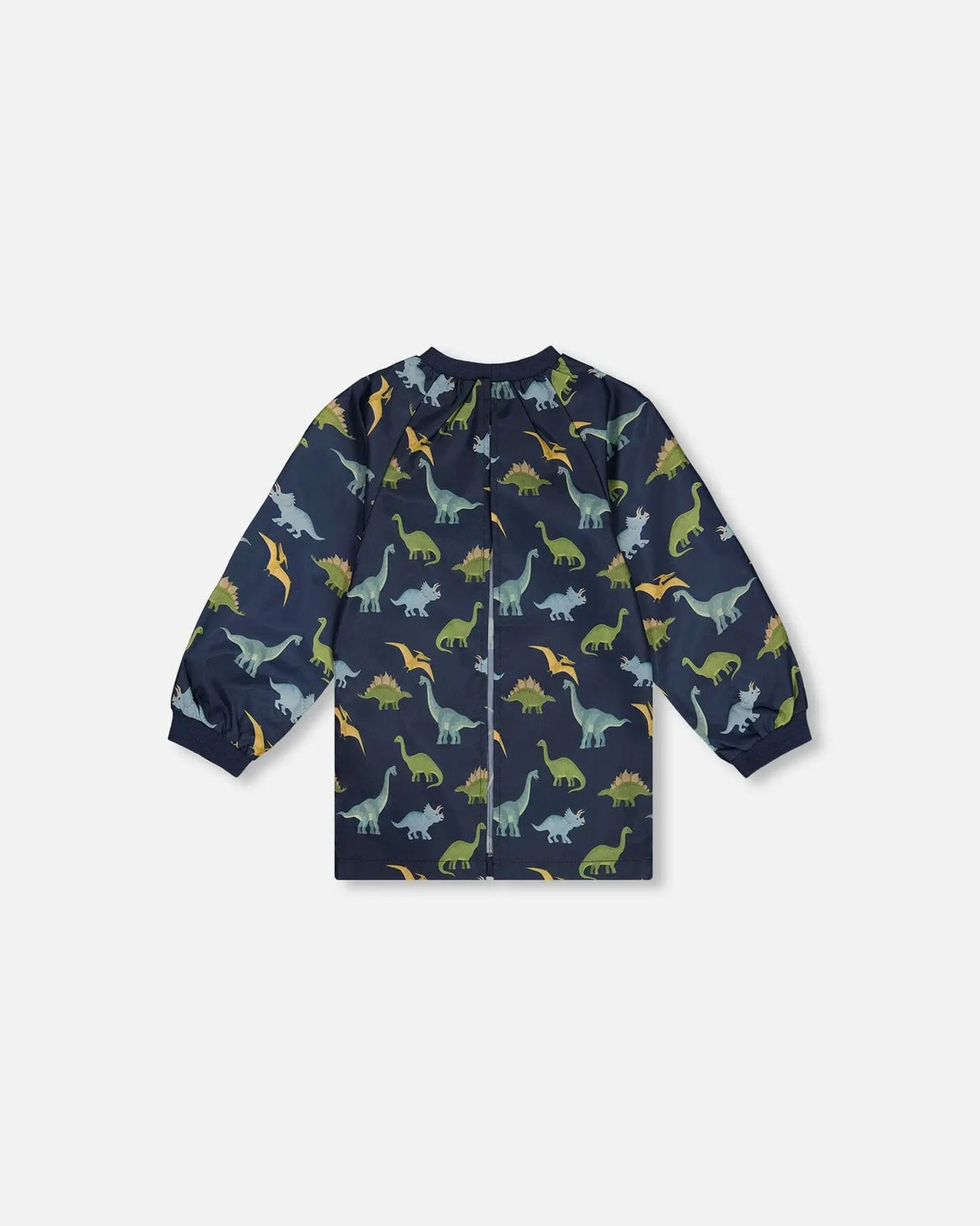 School Apron Navy Blue Printed Dinosaurs | Deux par Deux | Jenni Kidz