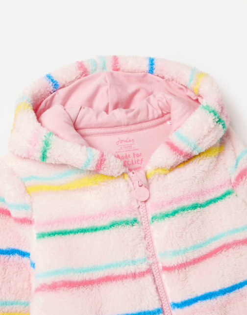 Girls Stripe Zip Through Fleece Hoodie | Joules - Jenni Kidz