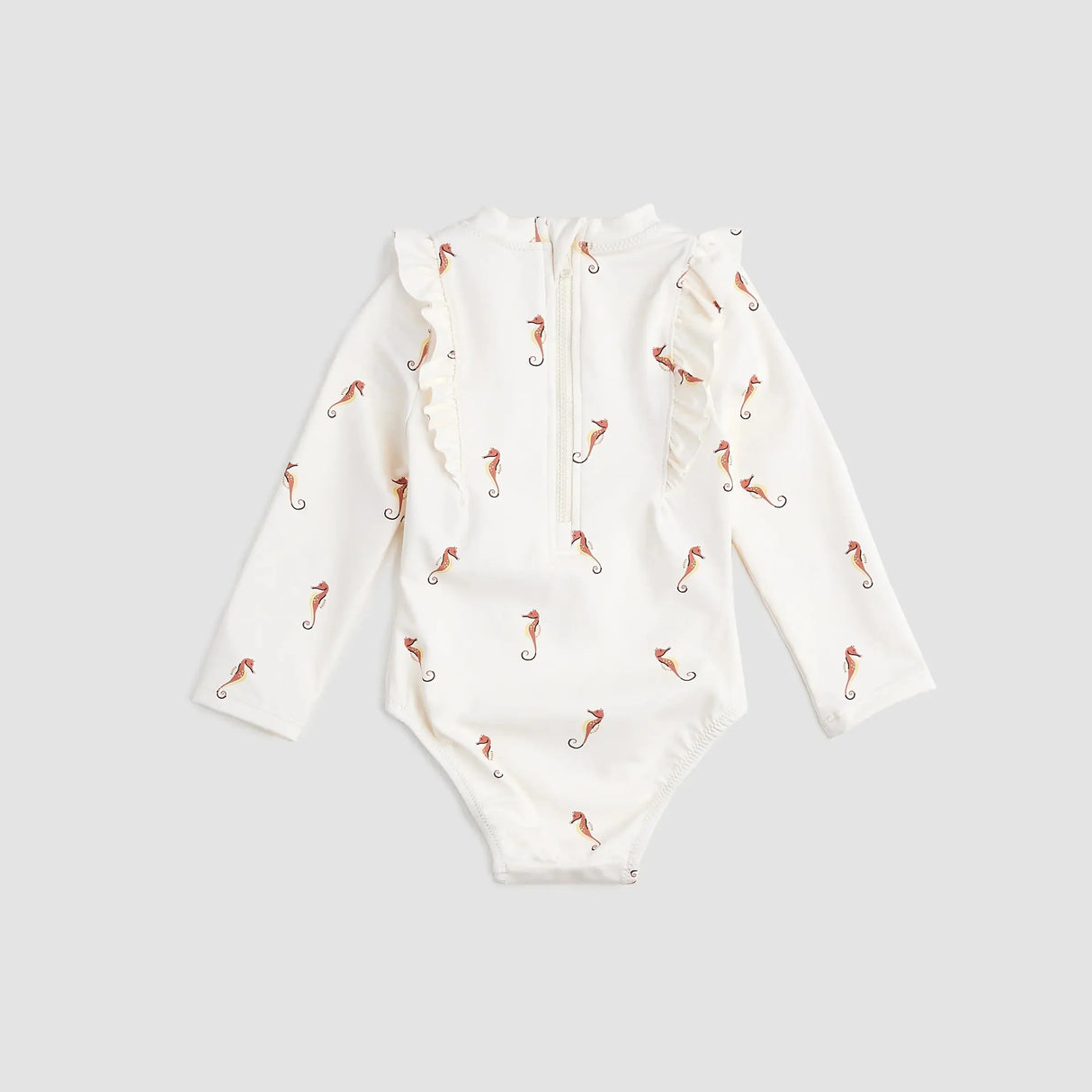 Seahorse On Crème Long-Sleeve Swimsuit | Miles The Label | Miles The Label | Jenni Kidz