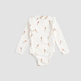 Seahorse On Crème Long-Sleeve Swimsuit | Miles The Label | Miles The Label | Jenni Kidz