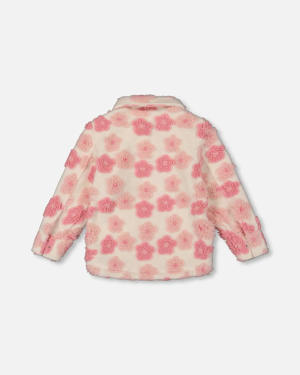 Sherpa Overshirt Off-White And Pink | Deux par Deux | Jenni Kidz