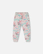 Shiny French Terry Sweatpants Gray Mix Printed Unicorn | Deux par Deux | Jenni Kidz