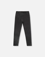 Shiny Stretch Jersey Leggings Black | Deux par Deux | Jenni Kidz