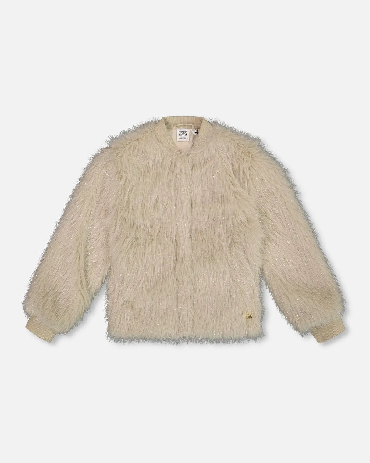 Short Faux Fur Coat Beige | Deux par Deux | Jenni Kidz